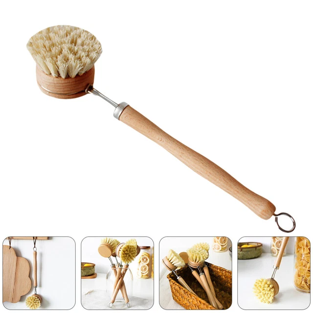 Spazzola per la pulizia della pentola con manico lungo in cucina 2 pez