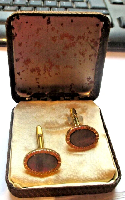Coffret Boutons De Manchettes Années 70/80 Plaqué Or - Vintage, Parfait état