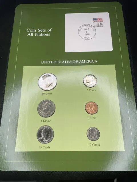 Coins of all Nations United States of America - 6 Coins & Stamp