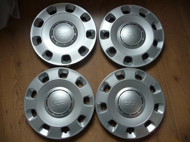 Enjoliveurs Fiat 500 Origine 14 Pouces | Modèle Argenté 51787644 | Pour Fiat 500 Dès 2007