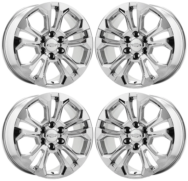 20& GM SILVERADO 1500 PVD chrome wheels rims Factory OEM 2022 2024 set