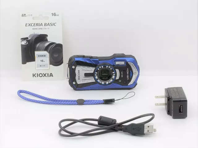 【Near Mint】RICOH Waterproof digital camera RICOH WG-40 Blue  From Japan