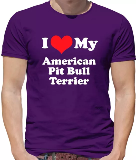 I Love My American Pitbull Terrier - Mens T-Shirt - Pit Bull Dog Dogs Pet Pets