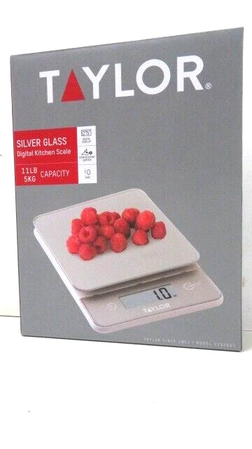 Taylor Digital 11lb Glass Top Food Scale - Silver N.I.B