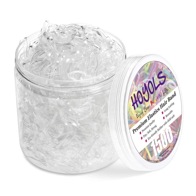 Clear Elastic Hair Rubber Bands 1500Pcs Mini  Clear Ponytail Elastics Holders