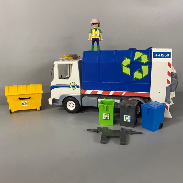 PLAYMOBIL 6110 RECYCLING Truck Playset Lorry 4x Bins City Action Toy