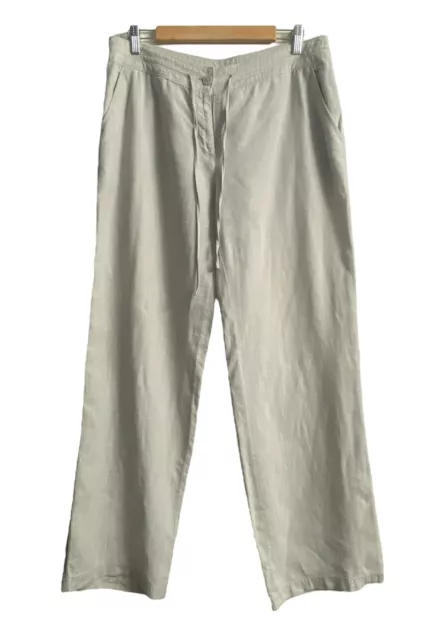 TOMMY BAHAMA Pants Two Palms High Rise 100% Linen Women Gray Size 12