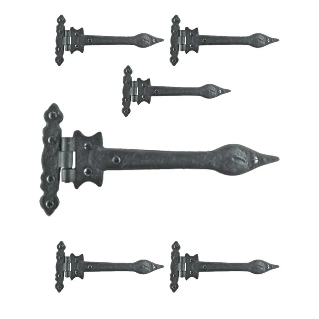Wrought Strap Hinges Spear Tip Black Wrought Iron Pack of 6 Renovators Supply