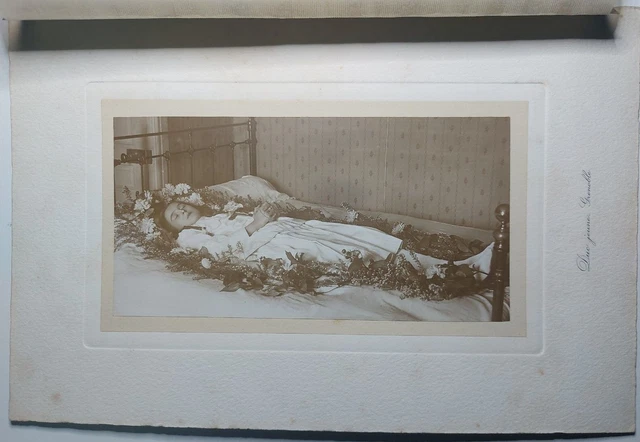 "Antique Sepia photograph 1918 Charles Piccardy Grenoble Post Mortem-Religious?"