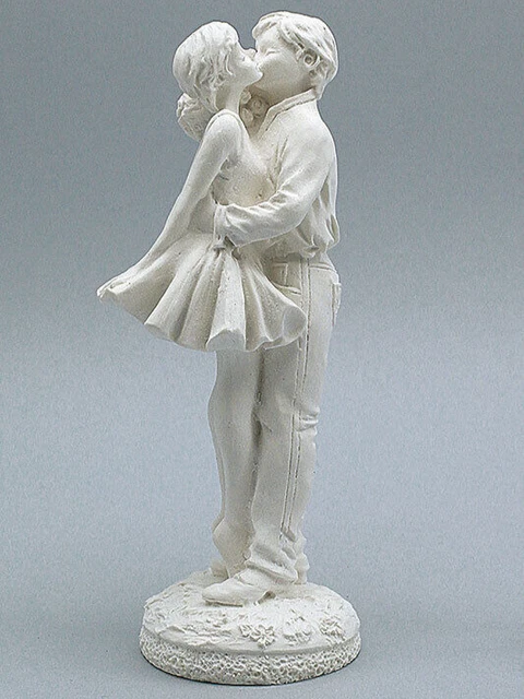 Statue de couple aimant faite à la main, décoration de maison, sculpture de...