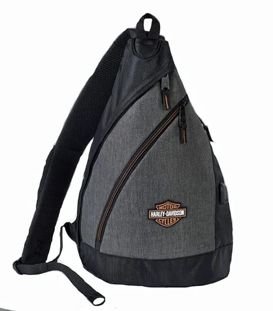 Harley-Davidson Deluxe USB Heathered Grey Travel Sling Backpack 90822-HEATHER
