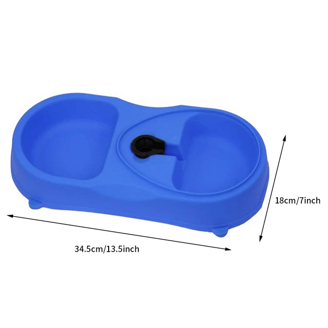 With Bottle Food Water Double Pet Bowl Non Slip Dispenser Cat Dog Convenient PP