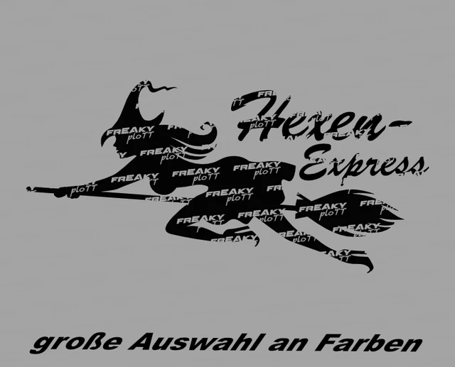 HEXEN EXPRESS AUTO Aufkleber Hexe Witch Katze Besen Sticker FUN Lustig ...