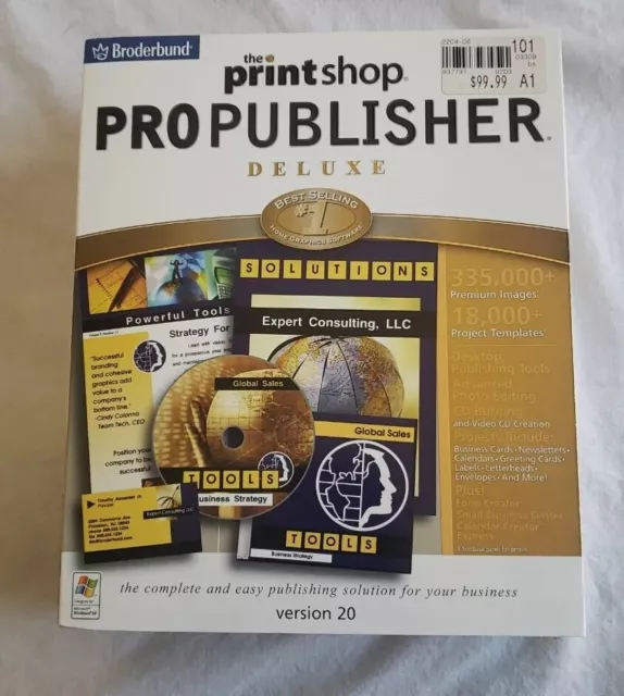 Broderbund The Print Shop Pro Publisher Deluxe Version 20 Factory Sealed
