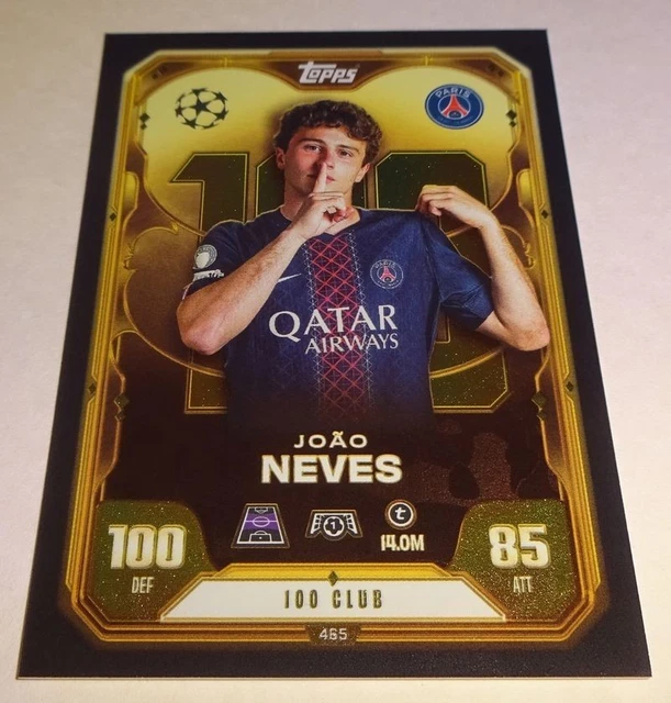 TOPPS - MATCH ATTAX 2025-26 - 100 Club - Joao Neves EUR 2,00 - PicClick DE