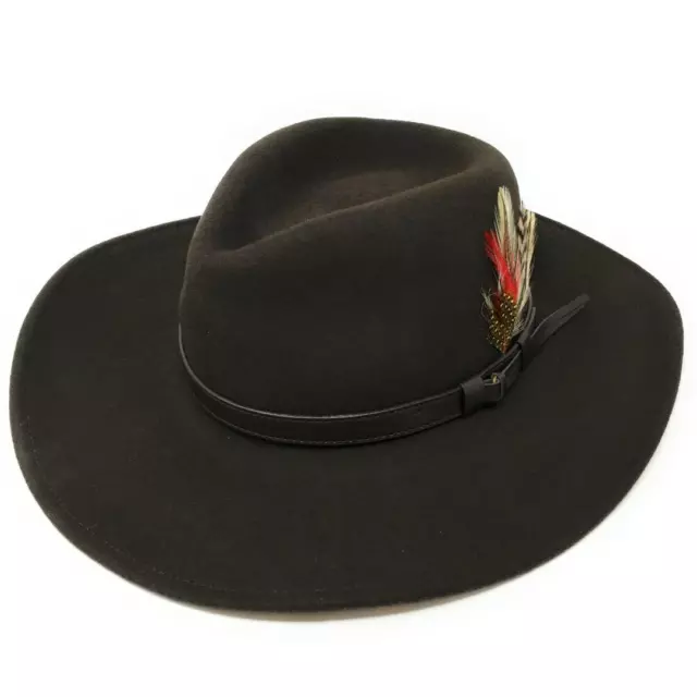 Cowboy Hat - Fedora Hat Crushable Safari Wool Felt