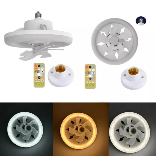 360Degree Oscillation Fan Dimmable Timer Fan 2400/2600lm+Lamp Holder for Kitchen