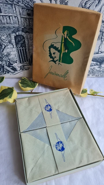 Ancienne Boîte D'Enveloppes Et Cartes Jaune – Annonay – Papeterie Vintage Années 1970