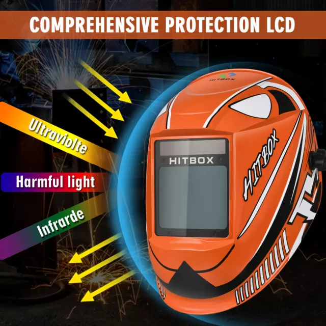 Large View Solar Auto Darkening Welding Helmet Arc Tig Mig Mask Grinding Welder 3