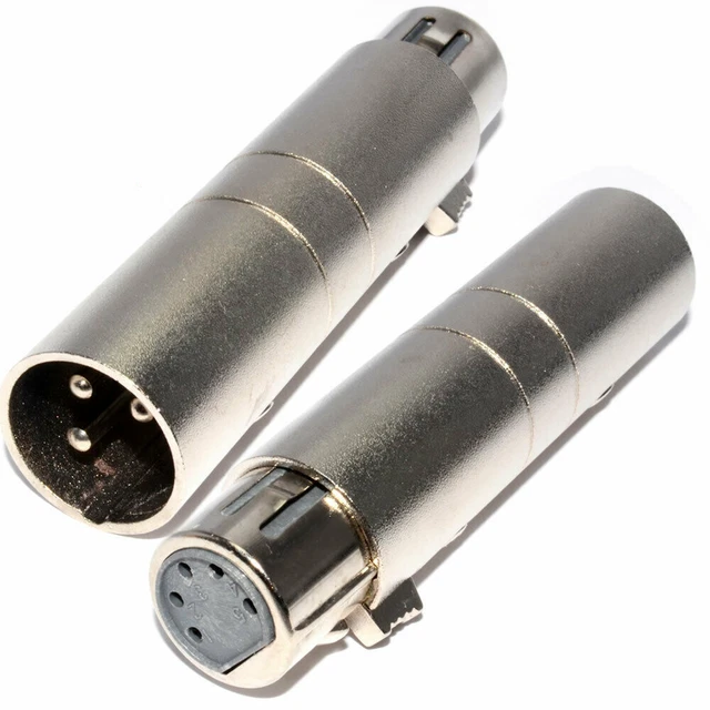 3 Pin XLR to 5 Pin DMX Metal Cased Converter Audio & Lighting Adapter 3-5 or 5-3