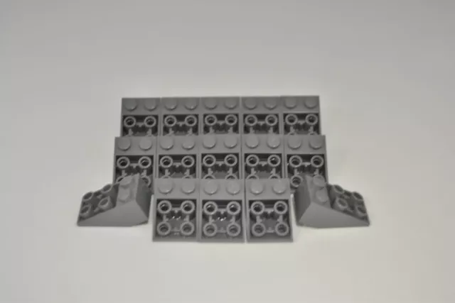 LEGO 15 x Dachstein neues dunkelgrau Dark Bluish Gray Slope Inverted 3x2 3747b