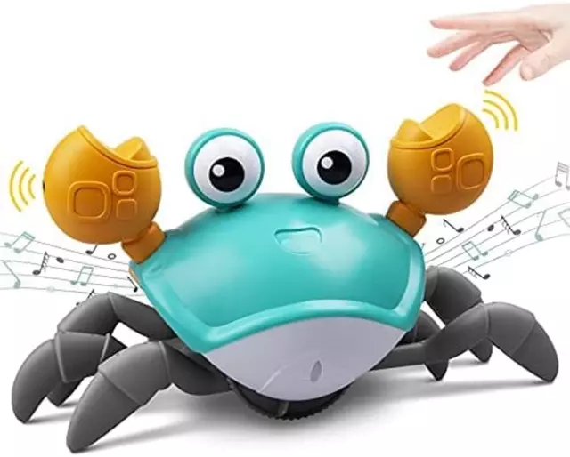 Crawling Crab Baby Toy with Music and LED Light up for Kids, Toddler Interactive