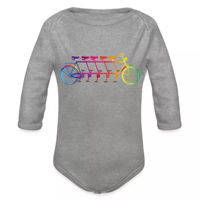 Buntes Tandem Fahrrad Baby Bio-Langarm-Body