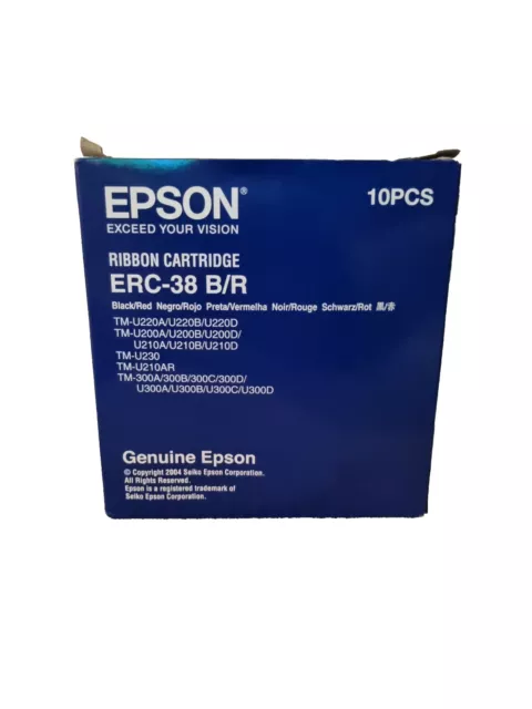 Genuine Epson Ribbon Cartridges ERC-38 B/R 10 Pack New