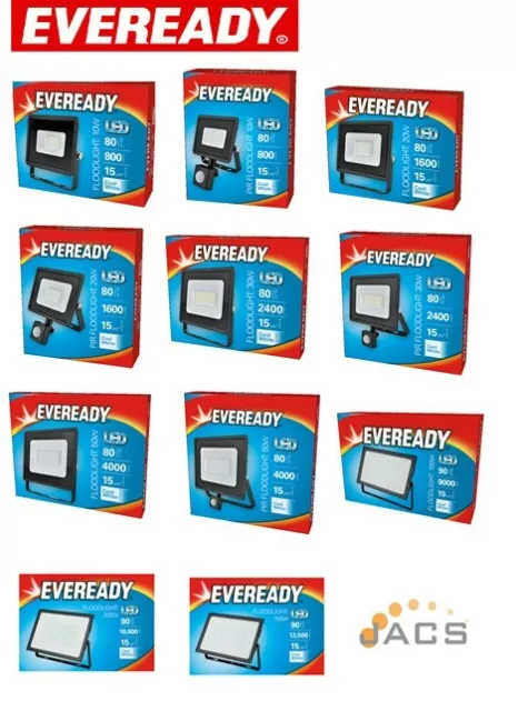 Eveready Led Floodlight Pir & No Pir 10W, 20W, 30W, 50W, 100W, 150W & 200W