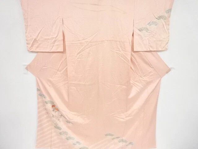 40215# Japanese Kimono / Antique Kimono / Embroidery / Shibori / Floral Plants