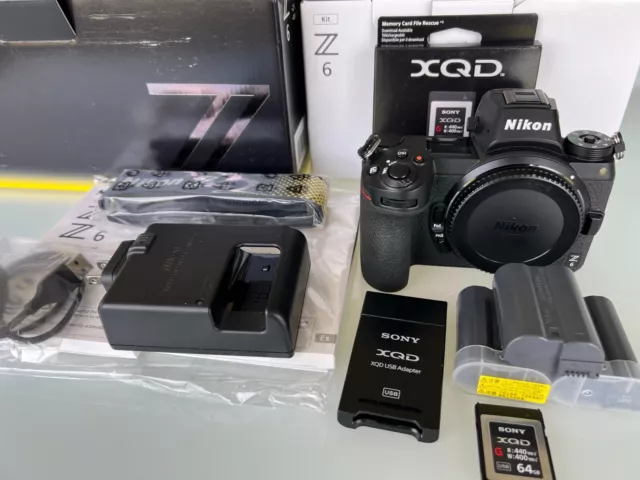 Nikon Z6 Body Only.  Mint A++ with 3 Nikon Batteries, Low Shutter count