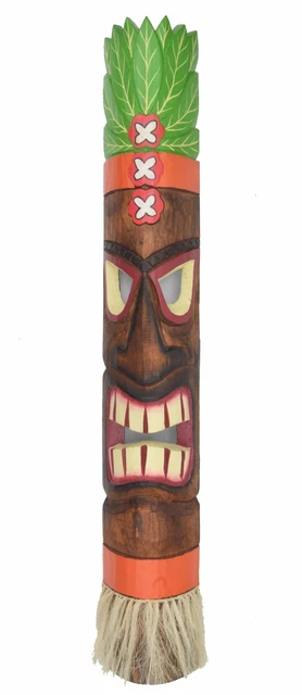 Maschera da Parete Tiki 100cm Misura Hawaii Mare Del Sud Fiji Stile Feng Shui