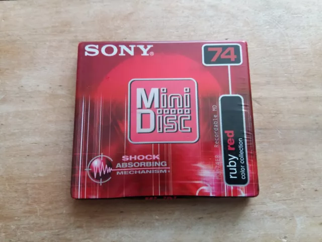Sony Mini Disc MD 74 Ruby Red Shock Absorbing NEW