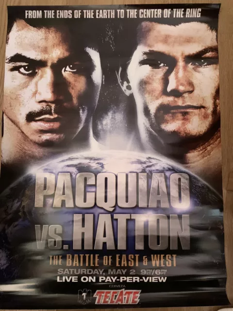 Ricky Hatton V Manny Pacquiao Fight Poster PPV Tecate Poster Boxing Memorabilia