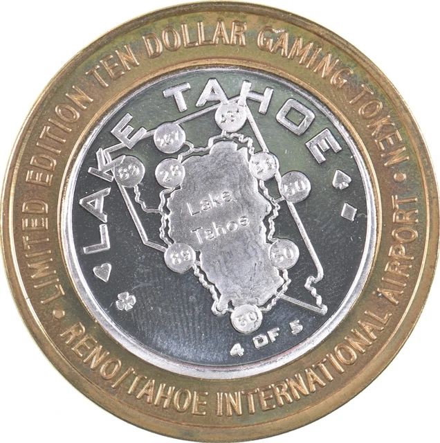 Reno/Tahoe International Airport $10 Gaming Casino Token .999 SILVER Strike *799