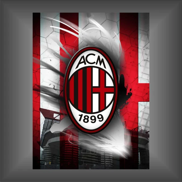 Autocollant Vintage – Scudetto Milan AC – Années 80 – Fabriqué En Italie – Très Bon état