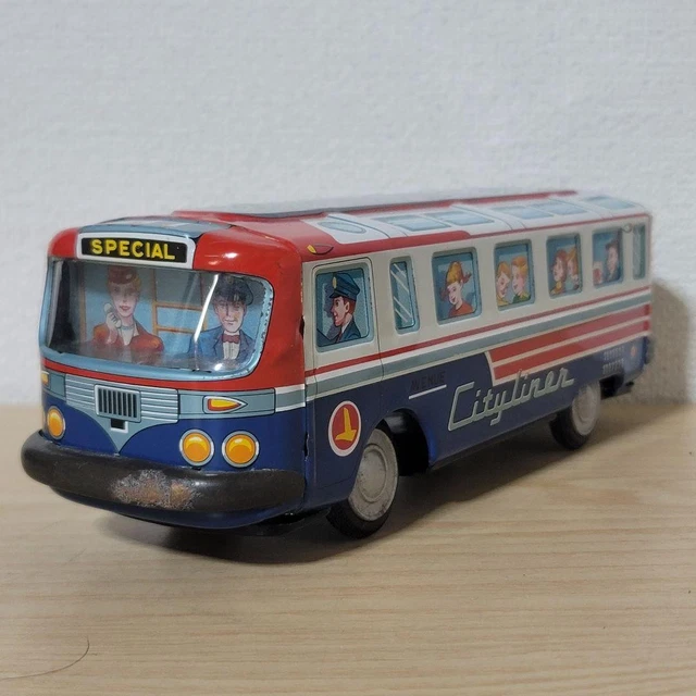 Vw Police Bus T1 Tin Toy Vintage 50/60 Made In Japan - Okyasu