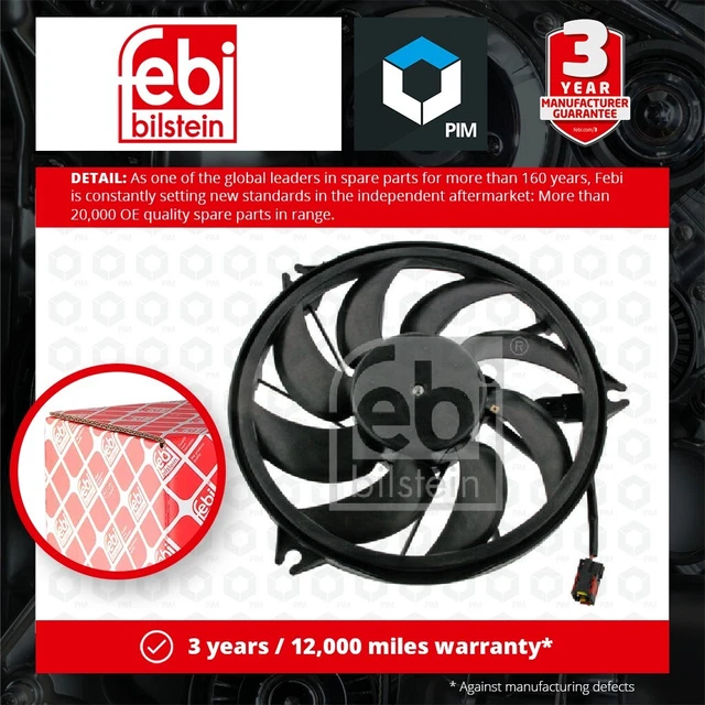 Ventola radiatore adatta a PEUGEOT 206 1.9D 98-07 Raffreddamento 1253C9 1253R7 Qualità Febi