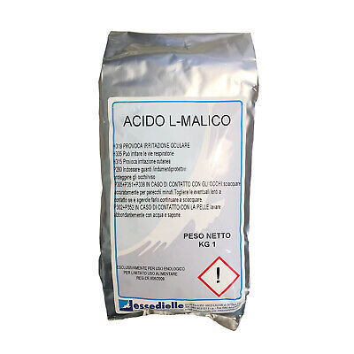 KG.1  ACIDO L-MALICO acidificante per vino, succhi di frutta, ecc...