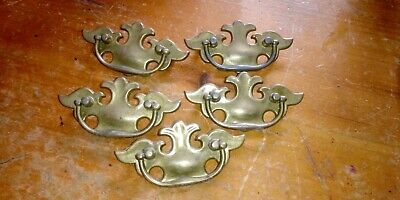 Vintage Brass Drop Handle Drawer pulls Taiwan 2.5" Holes sold singly.
