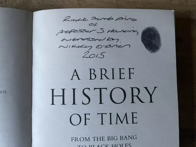 Stephen Hawking Physik A BRIEF HISTORY OF TIME original signed Autograph COA !