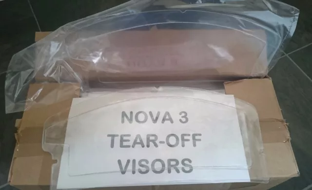 NOVA 3 BLAST HELMET -  OUTER TEAROFF VISORS 10 packs of 6, TRACKED FREE POST!!!