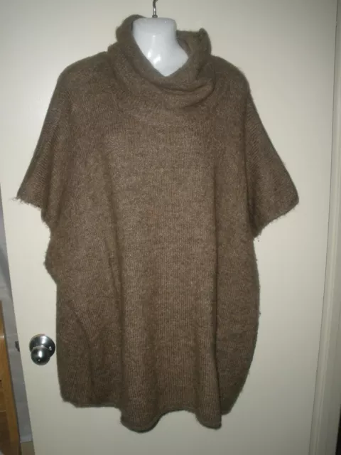 #669 Universal Thread Brown Soft Poncho One Size Cowl Neckline Oversized