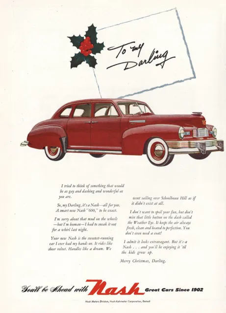 1948 Nash Motors: To My Darling Vintage Print Ad