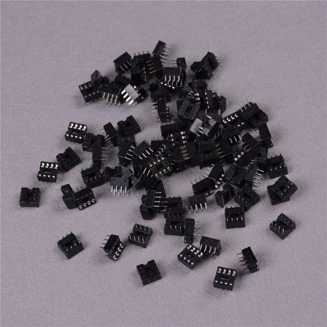 100PCS 8 Pin DIP Pitch Integrated Circuit IC Sockets Adaptor Solder Type H 'mj