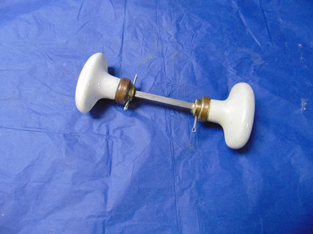Antique French  Ceramic And Brass Knobs Door Handle Knob ref 83