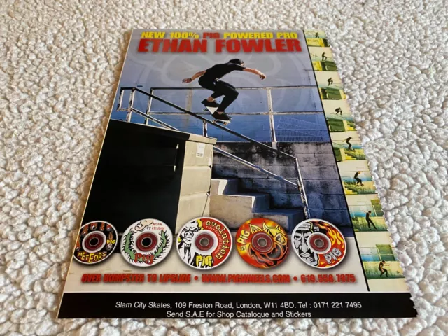 Psk12 Skateboarding Picture/Advert 11X8" Slam City Skates - Ethan Fowler