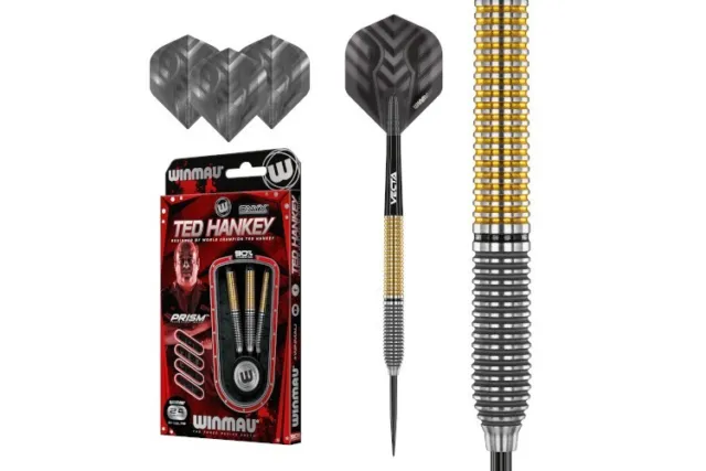 WINMAU Ted Hankey Steel Tip Special Edition 90% Tungsten Darts Man Cave Gift