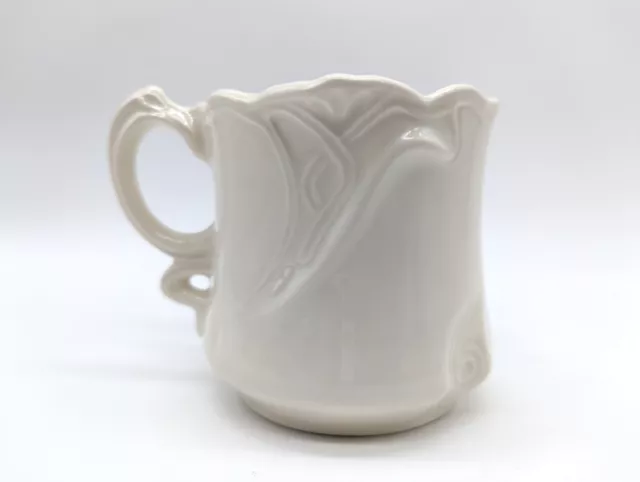 Vintage Shaving Mug Scuttle Ceramic Cream Ribbon Nouveau Motif