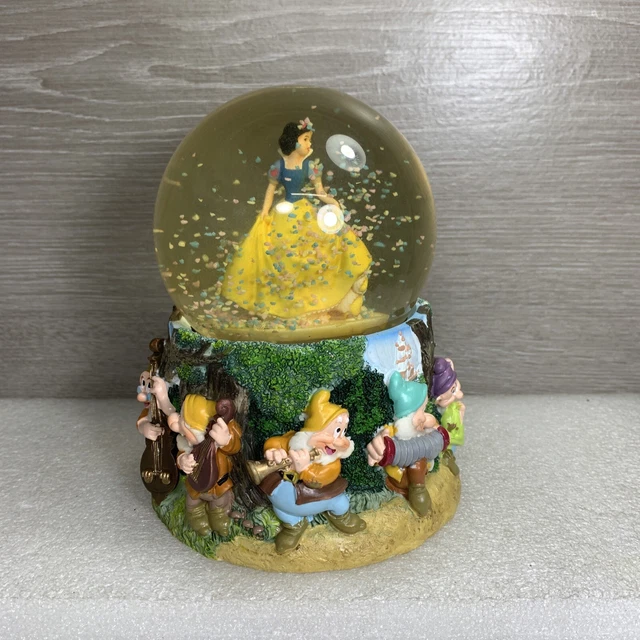 DISNEY SNOW WHITE & Seven Dwarfs Snow Globe Music Box Fur Elise Kcare